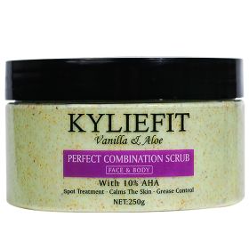 Natural Vanilla & Aloe Perfect Combination Scrub, With 10% AHA, Spots Treatment, Calms The Skin, Grease Control, For Face & Body (Color: Scrub)